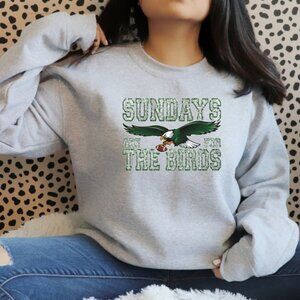 Eagles- Sundays Are For The Birds (Faux Sequin/Glitter) Sports Gray/ New